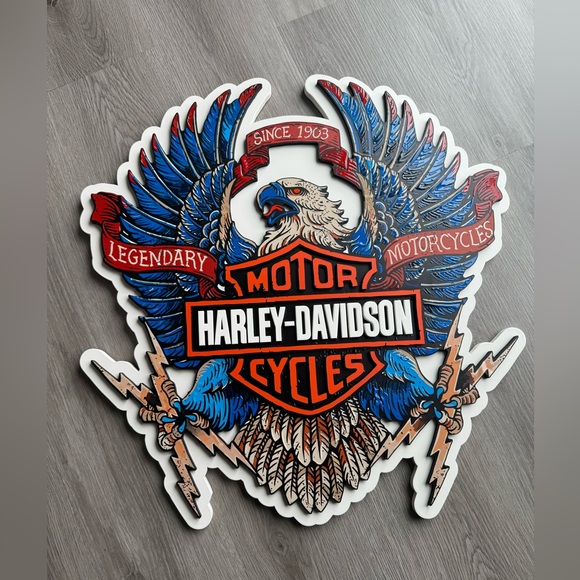 Harley Davidson Wood Wall Sign - Picture 3 of 8